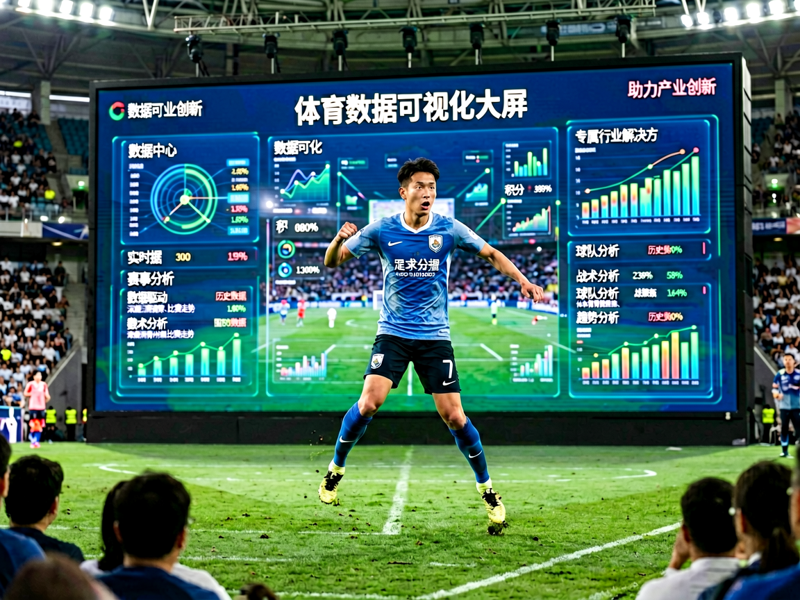 体育数据可视化大屏，实时展示比赛数据和统计图表